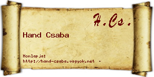 Hand Csaba névjegykártya